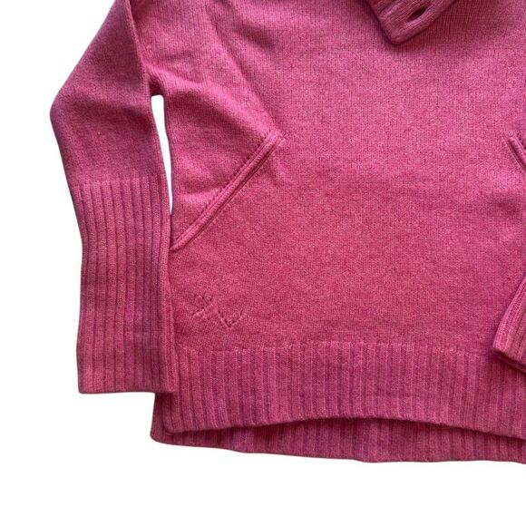 Zadig & Voltaire Alma Cashmere Turtleneck Knit Sweater Pink Buttons Thumbholes - Picture 6 of 13